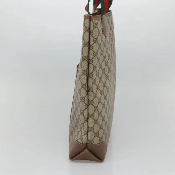 GUCCI GG Supreme Web Sherry Line Tote Bag PVC Beige 002 904 0222 Auth BA1254 - Picture 6 of 15